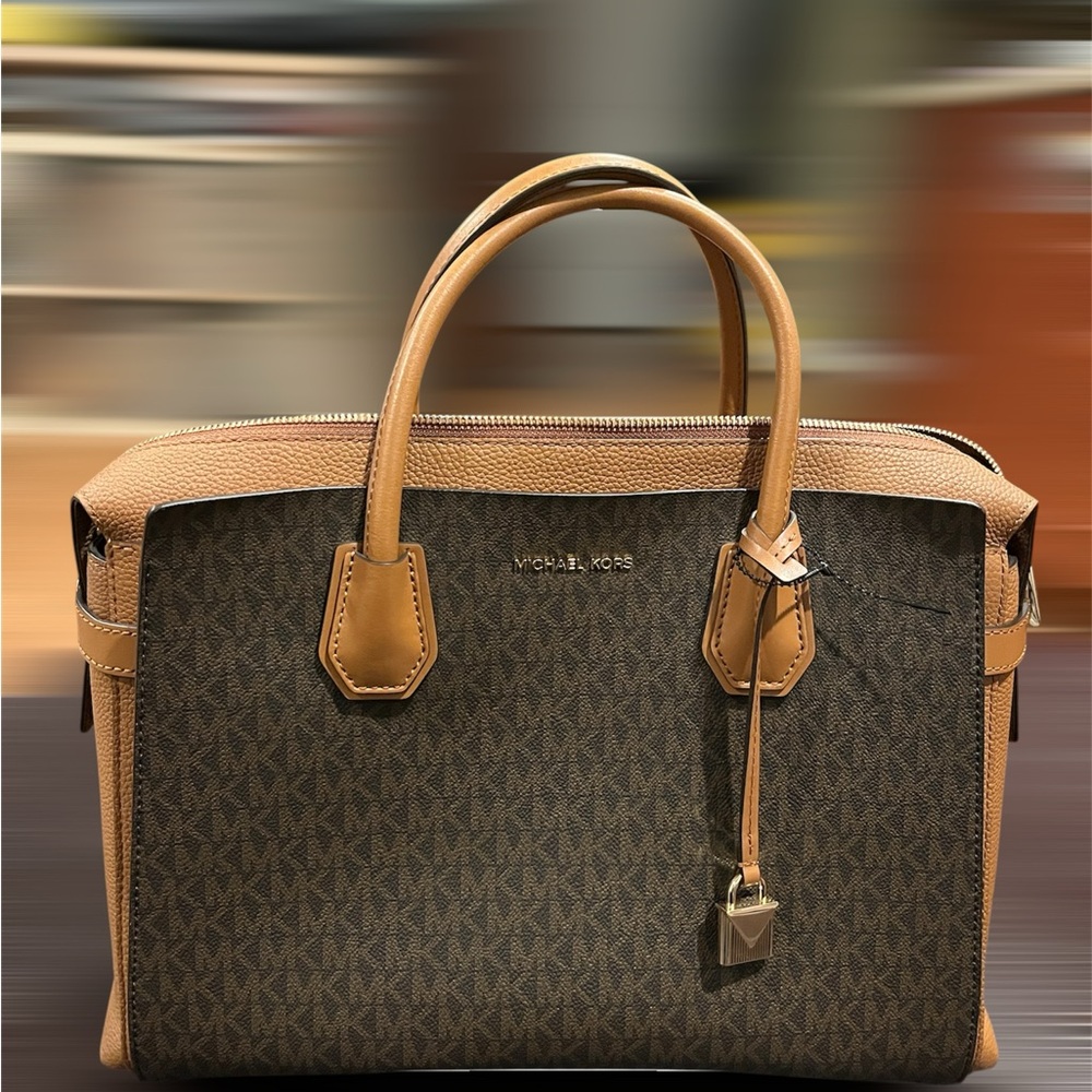 Mercer Medium Signature Logo and Leather Belted Satchel
